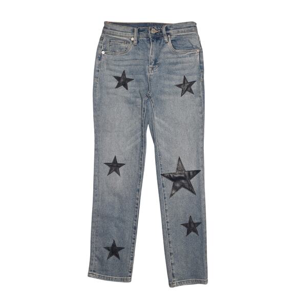 BLANKNYC $118 Star Patch Madison Crop Jean Light Wash Stretch Denim Size 24 - Picture 1 of 4